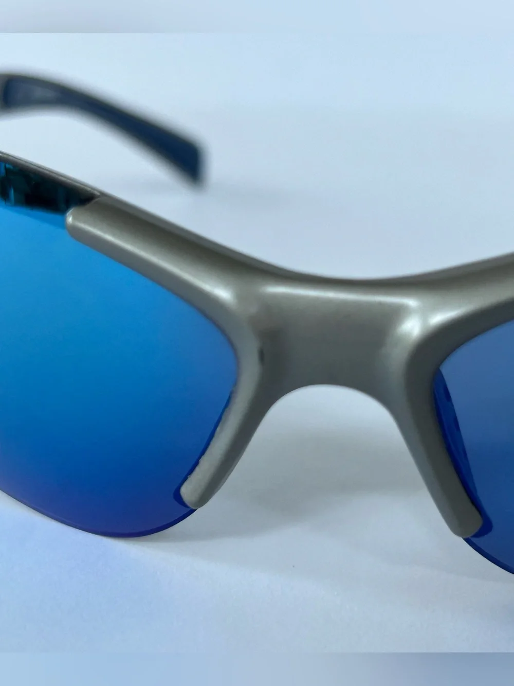 Harley-Davidson Silver Frame with Blue Mirrored Wrap Sunglasses